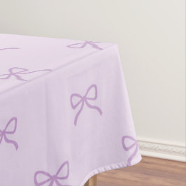 Girly Chic Purple Bow Pattern Spring & Summer  Tischdecke