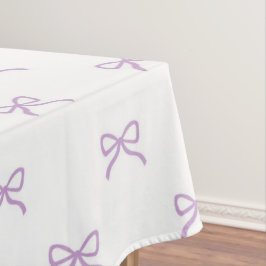 Girly Chic Purple Bow Pattern Spring & Summer  Tischdecke