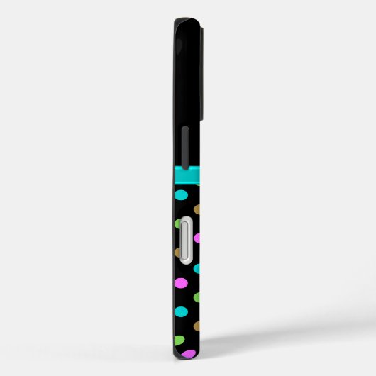 Girly Chic Retro Polka Dots Coquette Bow Monogram Case-Mate iPhone Hülle (Rückseite / Rechts)