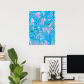Girly Chic Romantic Soft Blue Ästhetik Poster (Heimbüro)