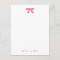 Girly Chic Rosa Schleife Individuelle Korresponden