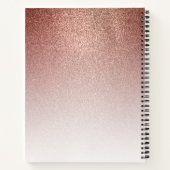 Girly Chic Rose Gold Glitzer Elegante Mit Monogram Notizblock (Rückseite)