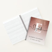 Girly Chic Rose Gold Glitzer Elegante Mit Monogram Notizblock (Innenseite)