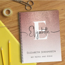 Girly Chic Rose Gold Glitzer Elegante Mit Monogram