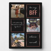 Girly Chic Rose Gold Schwarze BESTE FREUNDIN Besol Fotoplatte (Vorderseite)