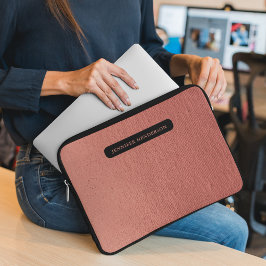 Girly Chic Rose Goldname Typografie Mit Monogramm Laptopschutzhülle