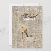 Girly Chic Rustic Country Burlap Brautparty Einladung (Vorderseite)