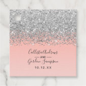 Girly Chic Silver Confetti Pink Gradient Ombre Geschenkanhänger (Vorderseite)