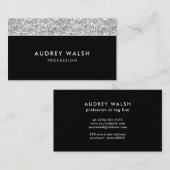 Girly Chic Silver Glitzer Luxus beruflich Visitenkarte (Vorne/Hinten)