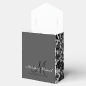 Girly Chic Silver Glitzer Monogramed Wedding Geschenkschachtel (Geöffnet)