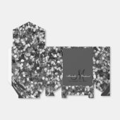 Girly Chic Silver Glitzer Monogramed Wedding Geschenkschachtel (Ungefaltet)