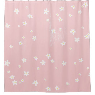 Girly Chic Stilvoll Pink Daisies Muster Moderne Duschvorhang