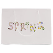 Girly Chic Trendy Blume SPRING Typografie Große Geschenktüte (Vorderseite)