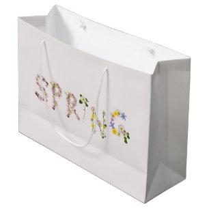 Girly Chic Trendy Blume SPRING Typografie Große Geschenktüte