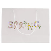 Girly Chic Trendy Blume SPRING Typografie Große Geschenktüte (Rückseite)