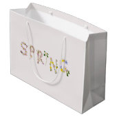 Girly Chic Trendy Blume SPRING Typografie Große Geschenktüte (Rückseite Schrägansicht)