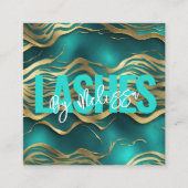 Girly Chic Typografy Beauty Makeup Artist Lashes Quadratische Visitenkarte (Vorderseite)