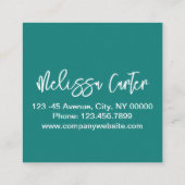 Girly Chic Typografy Beauty Makeup Artist Lashes Quadratische Visitenkarte (Rückseite)