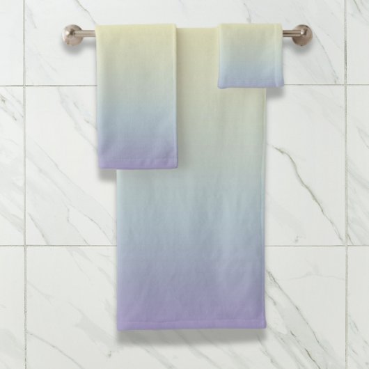 Girly chic unicorn pink purple pastbow badhandtuch set