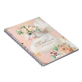 Girly Chic Watercolor Blumenhorn Personalisiert Notizblock (Rechte Seite)