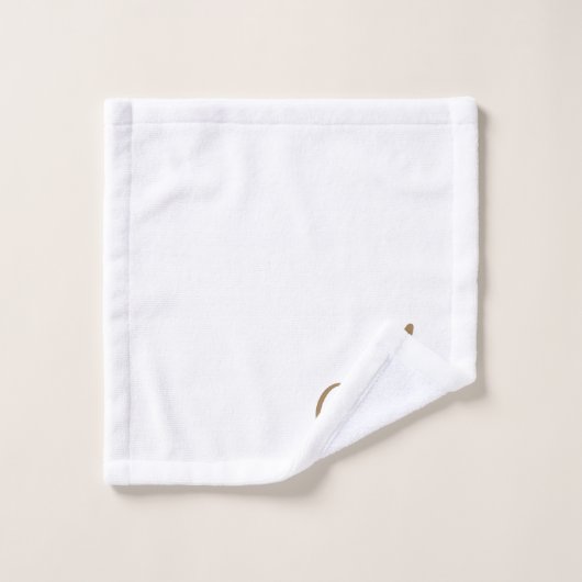 Girly Chic White Gold Script Monogram Typografie Badhandtuch Set (Waschlappen)