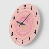 Girly Chick Pink Peach Spirals Typografy Numbers Große Wanduhr (Winkel)