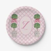 Girly Chinoiserie Ginger Jar Jars Topiary Pappteller (Vorderseite)