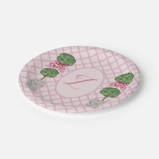 Girly Chinoiserie Ginger Jar Jars Topiary Pappteller (Schrägansicht)