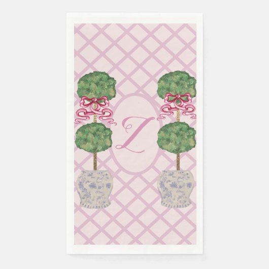 Girly Chinoiserie Ginger Jar Jars Topiary Serviette (Vorderseite)