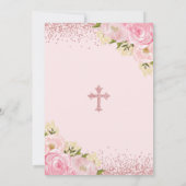 Girly Christening 1. Geburtstag Rose Gold Blush Einladung (Rückseite)