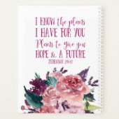 Girly Christlich Bible Verse Isaiah 40 Pink Floral Planer (Rückseite)