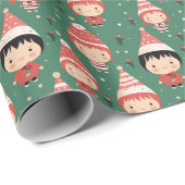 Girly Christmas Geschenkpapier (Rolleneckpunkt)
