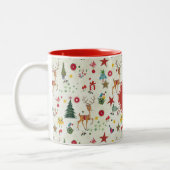 Girly Christmas Reindeer | Monogram Two Tone Tasse (Links)