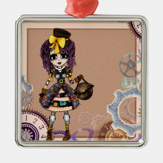 Girly Christmas Silbernes Ornament (Vorne)