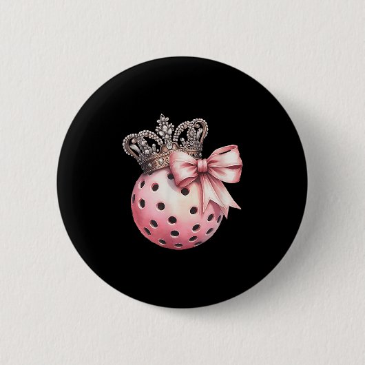 Girly Ckleball Princess Queen Crown für Frauen Button (Vorderseite)