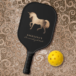 Girly Classy Luxury Rose Golden Foil Custom Unicor Pickleball Schläger