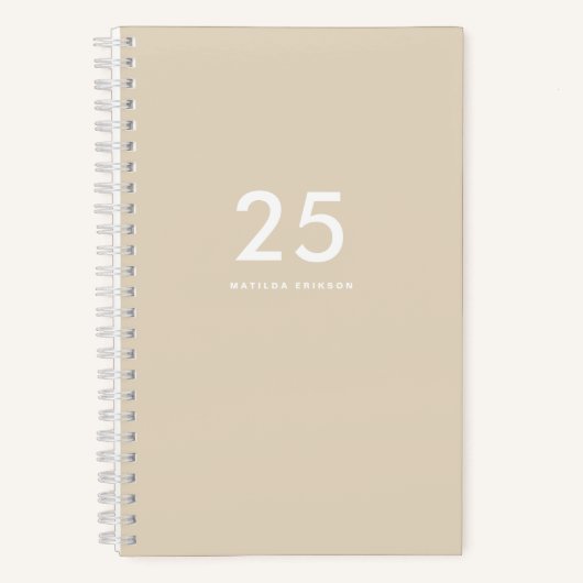 Girly Classy Name Beige Notizblock (Vorderseite)