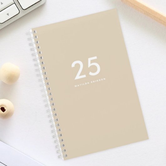 Girly Classy Name Beige Notizblock