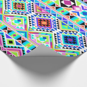 Girly Colorful Aztec Tribal Muster Geschenkpapier