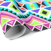 Girly Colorful Aztec Tribal Muster Geschenkpapier (Rolleneckpunkt)