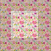 Girly Colorful Blooming Chic Pink Floral Muster Stoff (Kachel)