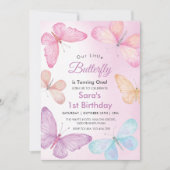 Girly Colorful Butterfly Party Einladung (Vorderseite)