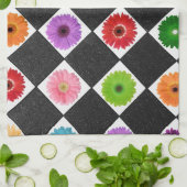 Girly Colorful Daisy Geschirrtuch (Gefaltet)
