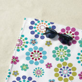 Girly Colorful Dot Blume Muster Personalisiert Strandtuch (Beispiel)