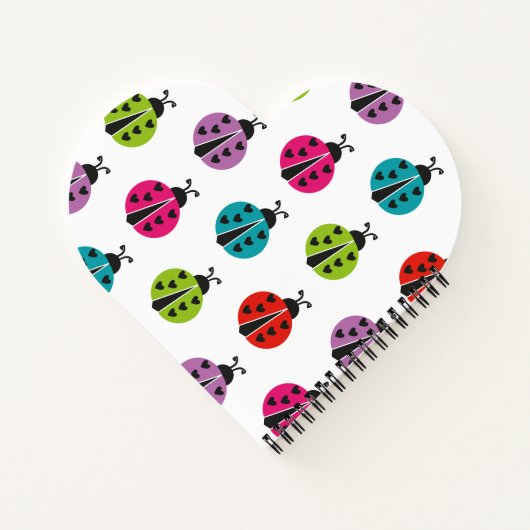 Girly Colorful Ladybug Personalisiert Notizblock (Rückseite)