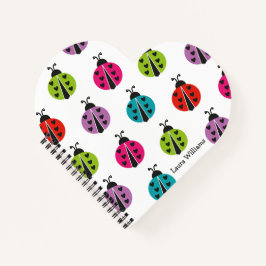 Girly Colorful Ladybug Personalisiert Notizblock