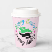 Girly Colorful Pastel Pink Ostersonniger Cartoon Pappbecher (Vorderseite)