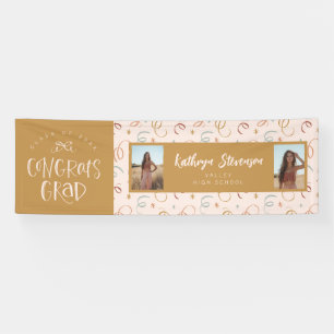 Girly Confetti 2 Foto Glückwunschs Grad Party Bann Banner