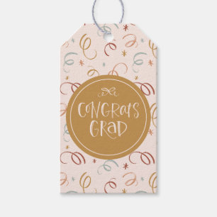 Girly Confetti Blush Pink Glückwunschs Grad Geschenkanhänger
