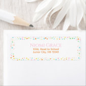 Girly Confetti Dot Individuelle Name Labels (Insitu)